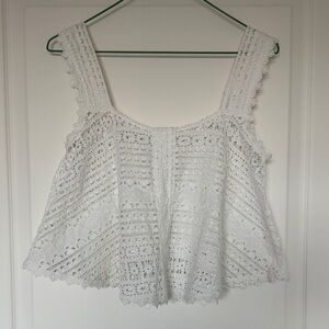 White Lace babydoll sleeveless Top